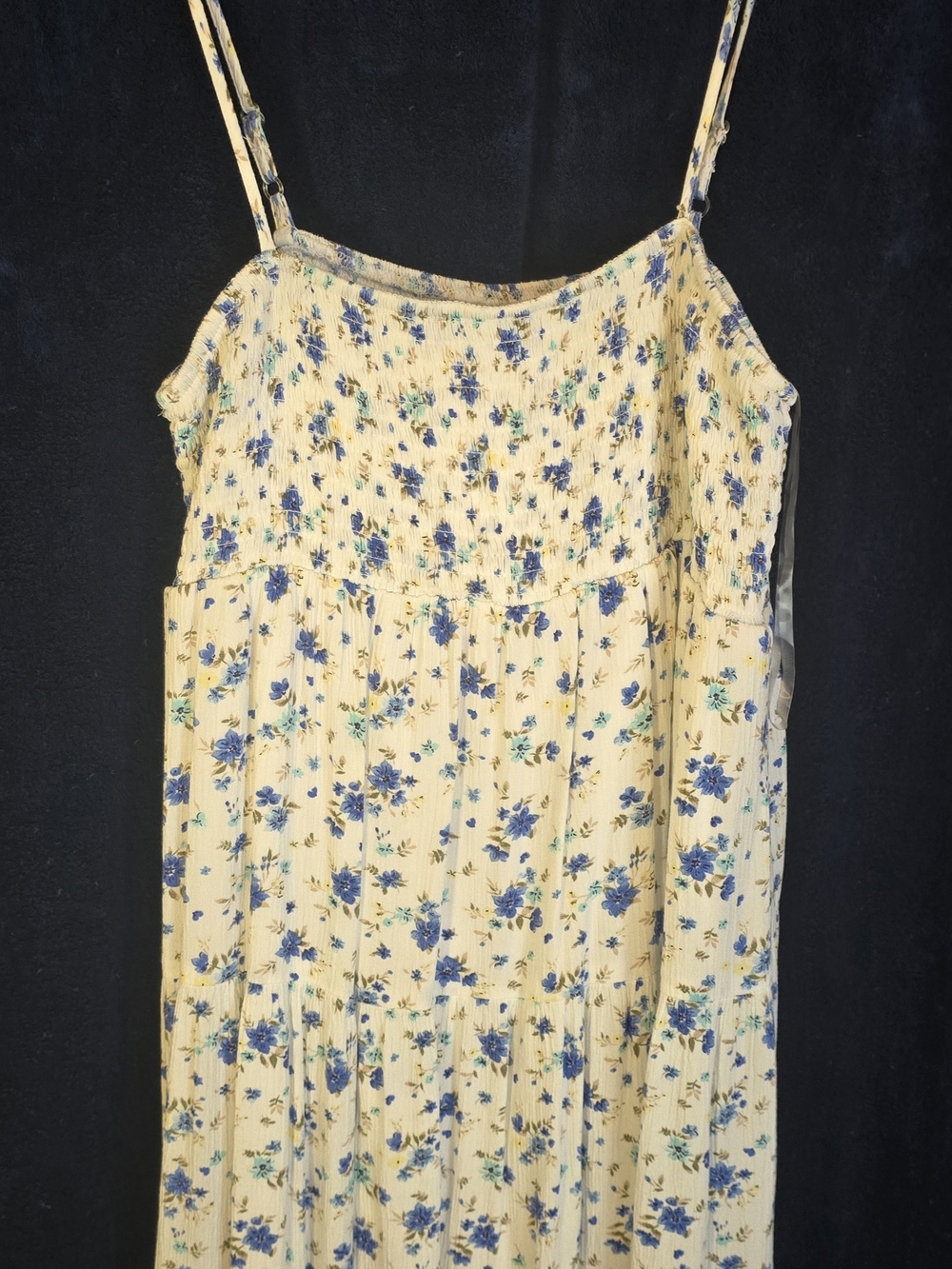 No Boundaries Yellow Floral Mini Dress with Blue Flowers